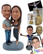 Personalized Bobblehead Seriously fit looking couple wearing stylish outfit with - £125.00 GBP