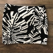 Diane von Furstenberg Melissa Wrap Canvas Skirt Animal Leaf Black White ... - $49.99