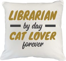 Make Your Mark Design Librarian Cat Lover Library White Pillow Cover for Kitty L - £19.70 GBP+
