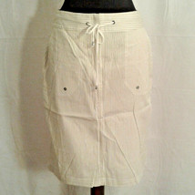 Chico&#39;s 0.5 Pencil skirt Small 6 pinstripes green Pockets - $34.00