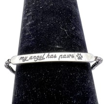 Bracelet Silver Tone My Angel Has Paws Adjustable to 9.5 inch NWOT - $14.85