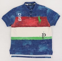 VTG Polo Ralph Lauren Polo Shirt Custom Fit Large Red Blue Green Big Pony - $37.38