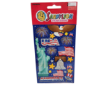 VINTAGE 1999 SANDYLION STICKERS USA AMERICA FLAG STARS EAGLE FIREWORK NE... - $19.00