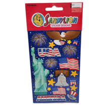 VINTAGE 1999 SANDYLION STICKERS USA AMERICA FLAG STARS EAGLE FIREWORK NE... - £14.94 GBP