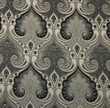 Kravet Latika Shadow Gray Black Damask 100% Linen Multipurpose Fabric Bty 54&quot;W - £28.00 GBP