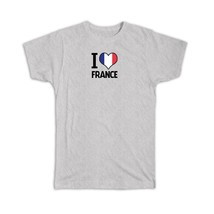 I Love France : Gift T-Shirt Flag Heart Country Crest French Expat - £19.65 GBP