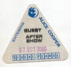 Alice Cooper Brutal Planet After Show Pass October 7 2000 - £43.94 GBP