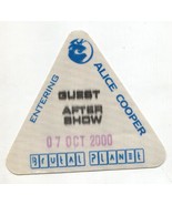 Alice Cooper Brutal Planet After Show Pass October 7 2000 - £41.72 GBP