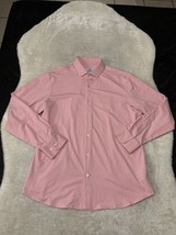 Mizzen + Main Mens Button Down Pink Plaid Dress Trim Fit Shirt Size XL Top - £22.33 GBP