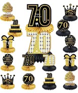 70th Birthday Table Decorations 16 Piece Honeycomb Centerpiece Decor - $12.30