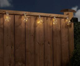 Solar String Bulbs with 10 Lights Flashing or Solid 12 Feet Long Outdoor Light image 4