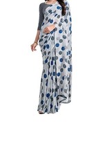 Georgette Printed Saree Sari Ethnic Blouse Piece Women Dress Free Shipping52 - £18.47 GBP