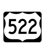 4&quot; us route 522 highway sign road bumper sticker decal usa made - £21.23 GBP