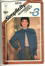Simplicity 6514 Misses Unlined Jacket Size 14 1984 UNCUT Sewing Pattern - £5.77 GBP