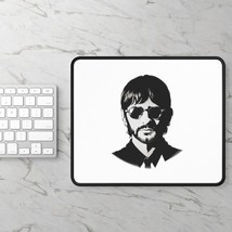 Ringo Starr The Beatles Retro Black And White Illustration Gaming Mouse Pad - £11.52 GBP