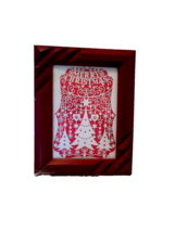 "Merry Christmas" die cut white over pink w/burgundy wood frame (pantry) - $3.00