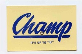 1950&#39;s Chevrolet Champs Soap Box Derby Sand Paper Champ It&#39;s Up to &quot;U&quot; Ad Card - £45.22 GBP