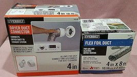 Everbilt 4 In Dryer Duct Connector &amp; 4 In x 8 Ft Flex Foil Duct~Gas or Electric - $20.00