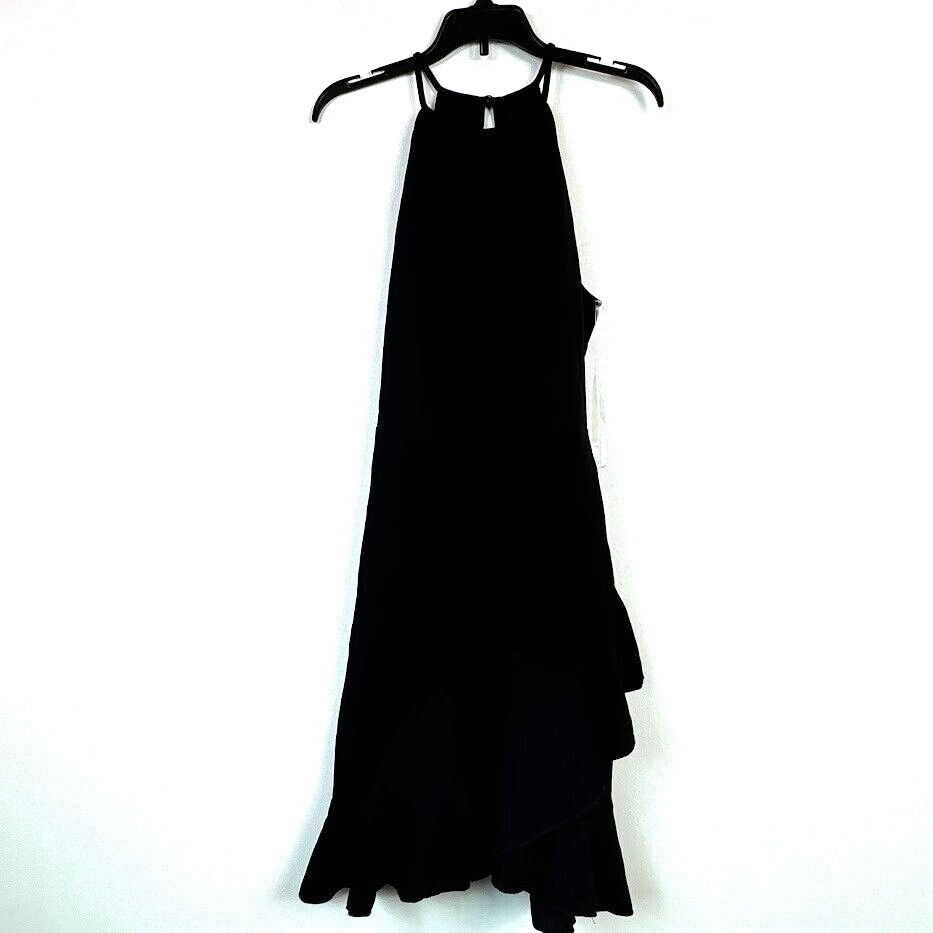 Teeze Me Junior Women 9 Black Halter Ruffle Sleeveless Mini Dress NWT AI70 - $9.70