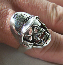 SKULL W POLICE HELMET BIKER RINGS BR117 HEAVY ring skulls mens fashion j... - $7.59