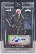 2022 Topps Chrome Black Star Wars Andy Serkis Supreme Leader Snoke Auto - $78.20