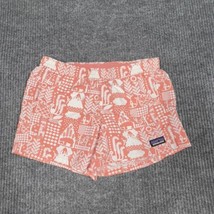 Patagonia Baggie Shorts Girls Large Pink White Drawstring Elastic Waist Pockets - £15.81 GBP