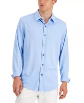 Alfani Men&#39;s Reg-Fit Supima Cotton Birdseye Button-Down Shirt Pale Ink B... - $23.99