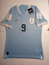 Luis Suarez Uruguay 2022 World Cup Qatar Match Slim Fit Blue Home Soccer Jersey - £79.93 GBP