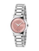 Gucci YA126524 Pink Dial Stainless Steel Strap Ladies Watch - £400.46 GBP