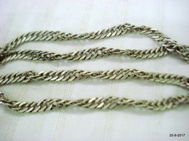 vintage antique tribal old silver chain necklace disco chain handmade - $157.41