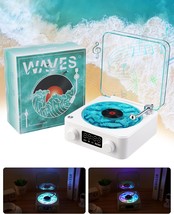 Waves Vinyl Player Bluetooth Speaker, Retro Record Player Speaker With, ... - £26.28 GBP