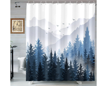 Mountain Shower Curtain  Blue Forest (72 X 72) - £21.73 GBP