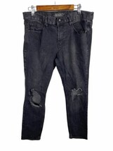 Rude Distressed 34x31 Skinny Jeans Black Denim Hot Topic Mens Stretch 34... - $35.17