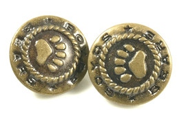 Boyd Bear (lot of 2) Gold tone Metal  Replacement .60&quot; Button - $4.80