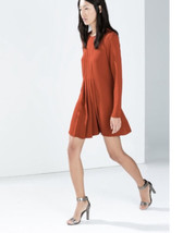 Zara Pleated Long Sleeves Dress New With Tag Size Small - £63.30 GBP