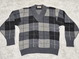 Vintage Hudson’s GLASGO XL Sweater Wool Mohair V-Neck Pullover NWOT Chec... - €96,06 EUR