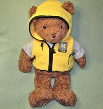 GUND WISH BEAR Teddy 26&quot; LUCK Tan Yellow Zippered Hoody Plush Stuffed 20... - £17.69 GBP