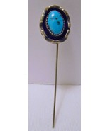 VINTAGE STERLING SILVER TURQUOISE Southwestern Native Stick Hat Pin Sign... - £31.83 GBP