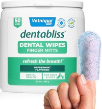 Vetnique Dentabliss - Dog Teeth Cleaning Finger Mitt Dental - £25.82 GBP