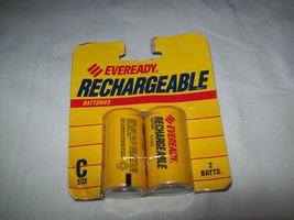 Vintage Pack of 2 Eveready Rechargeable Batteries Battery Size C 1.2V new AS-IS - £15.76 GBP