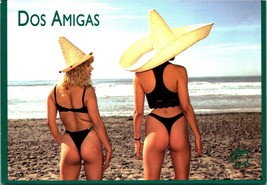Dos Amigas Girls Postcard Risque Ocean 90&#39;s 80&#39;s Pinup Beach butt bum bu... - $10.26