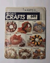McCall&#39;s 689 Vintage 80&#39;s Seasonal Wreath Sewing Pattern UnCut - £6.99 GBP