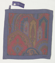 NEW Ralph Lauren Purple Label Pocket Square!  Made in Italy  Washed Silk Paisley - £53.42 GBP