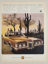 1969 Print Ad Pontiac Grand Prix Wide-Track 400 CU &amp; 350-HP Couple in Desert - $22.49