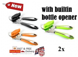 2xEASY Use Heavy Duty Can Tin Opener Plastic Comfort Grip Handle Dishwasher Safe - £7.11 GBP