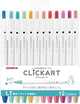 Zebra Clickart Water-Based Pen Bright Light 12 Colors Set, Wyss22-12Clt - $14.78