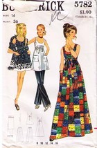 Vintage 1970&#39;s Misses&#39; EVENING DRESS, PANTS &amp; STOLE Pattern 5782-b Size 14 - £9.42 GBP
