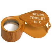 10X Round Loupe 18mm W/ Wood Grain Finish Jewelers Gemologist Magnifying Tool - £6.88 GBP