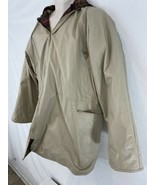 Totes Mens M Beige Flannel Lined Insulated PVC Waterproof Rain Parka - £34.49 GBP