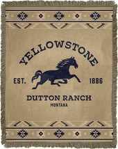 Northwest Woven Jacquard Throw Blanket, Yellowstone, Dutton Ranch, 46" X 60". - $58.94